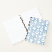 前足、白い前足、水色、青のパターン ノートブック (内部)