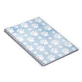 前足、白い前足、水色、青のパターン ノートブック (右側)
