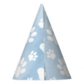 前足、白い前足、水色、青のパターン パーティーハット (裏面)