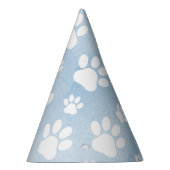 前足、白い前足、水色、青のパターン パーティーハット (右)