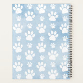 前足、白い前足、水色、青のパターン プランナー手帳 (裏面)