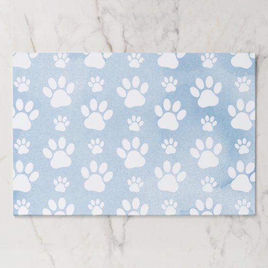 前足、白い前足、水色、青のパターン ペーパーパッド (正面)