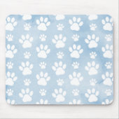 前足、白い前足、水色、青のパターン マウスパッド (正面)