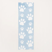 前足、白い前足、水色、青のパターン ヨガマット (正面)