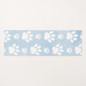 前足、白い前足、水色、青のパターン ヨガマット (正面(横))