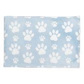 前足、白い前足、水色、青のパターン 枕カバー (裏面)