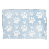 前足、白い前足、水色、青のパターン 枕カバー (正面)