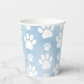 前足、白い前足、水色、青のパターン 紙コップ (裏面)