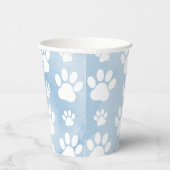 前足、白い前足、水色、青のパターン 紙コップ (右)