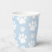 前足、白い前足、水色、青のパターン 紙コップ (正面)