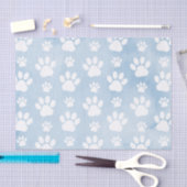 前足、白い前足、水色、青のパターン 薄葉紙 (クラフト)