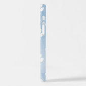 前足、白い前足、水色、青のパターン iPhoneケース (左側面)