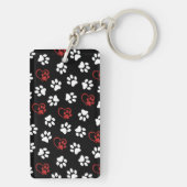 前足、白足、赤足、ハート キーホルダー (裏面)