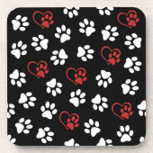 前足、白足、赤足、ハート コースター (正面)
