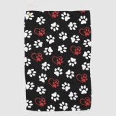 前足、白足、赤足、ハート ゴルフタオル (正面)