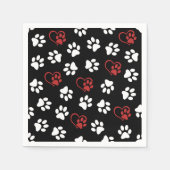 前足、白足、赤足、ハート スタンダードカクテルナプキン (正面)