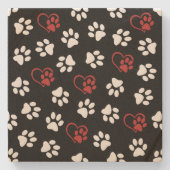 前足、白足、赤足、ハート ストーンコースター (正面)