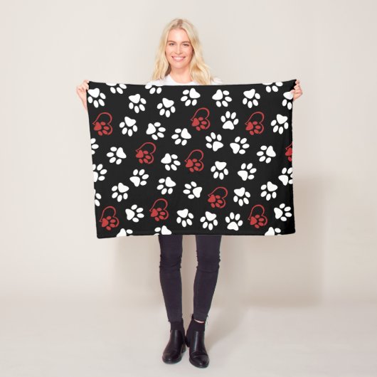 前足、白足、赤足、ハート フリースブランケット (インサイチュ)