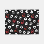 前足、白足、赤足、ハート フリースブランケット (正面(横))