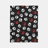 前足、白足、赤足、ハート フリースブランケット (正面)