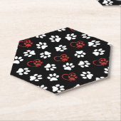 前足、白足、赤足、ハート ペーパーコースター (アングル)