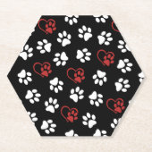前足、白足、赤足、ハート ペーパーコースター (正面)