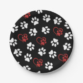 前足、白足、赤足、ハート ペーパープレート (正面)
