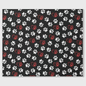 前足、白足、赤足、ハート ラッピングペーパー (フラット)