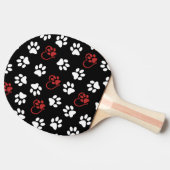 前足、白足、赤足、ハート 卓球ラケット (横)