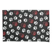 前足、白足、赤足、ハート 枕カバー (正面)