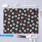 前足、白足、赤足、ハート 薄葉紙 (クラフト)