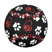 前足、白足、赤足、ハート 野球ボール (裏面)