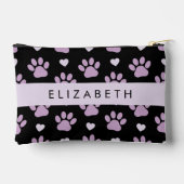 前足、薄紫前足、ハート、名前のパターン アクセサリーポーチ (裏面)