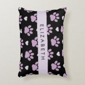 前足、薄紫前足、ハート、名前のパターン アクセントクッション (正面(垂直))