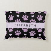 前足、薄紫前足、ハート、名前のパターン アクセントクッション (裏面)