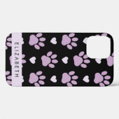 前足、薄紫前足、ハート、名前のパターン Case-Mate iPhoneケース (裏面 (横))