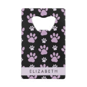 前足、薄紫前足、犬の前足、あなたの名前のパターン クレジットカード栓抜き (裏面)