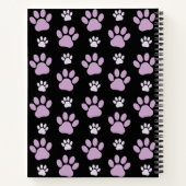 前足、薄紫前足、犬の前足、あなたの名前のパターン ノートブック (裏面)