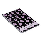 前足、薄紫前足、犬の前足、あなたの名前のパターン ノートブック (右側)