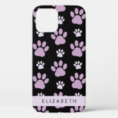 前足、薄紫前足、犬の前足、あなたの名前のパターン Case-Mate iPhoneケース (裏面)