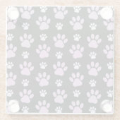 前足、薄紫前足、犬の前足、前刷りのパターン ガラスコースター (裏面)