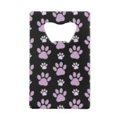 前足、薄紫前足、犬の前足、前刷りのパターン クレジットカード栓抜き (裏面)