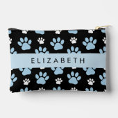前足、青い前足、犬の前足、あなたの名前のパターン アクセサリーポーチ (裏面)