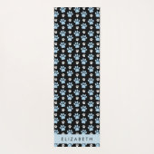 前足、青い前足、犬の前足、あなたの名前のパターン ヨガマット (裏面)