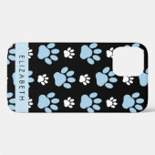 前足、青い前足、犬の前足、あなたの名前のパターン Case-Mate iPhoneケース (裏面 (横))