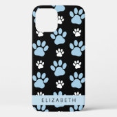 前足、青い前足、犬の前足、あなたの名前のパターン Case-Mate iPhoneケース (裏面)