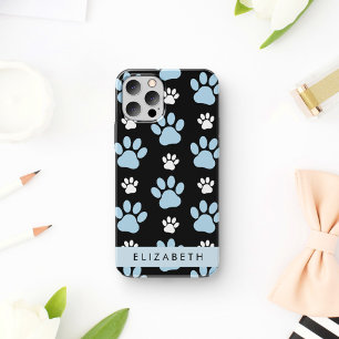 前足、青い前足、犬の前足、あなたの名前のパターン iPhone 16ケース