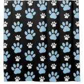 前足、青い前足、犬の前足、動物の前足 シャワーカーテン (正面)