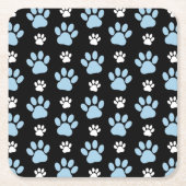 前足、青い前足、犬の前足、動物の前足 スクエアペーパーコースター (正面)