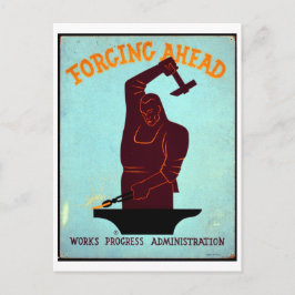 前進あるのみ Works Progress Administration ポストカード